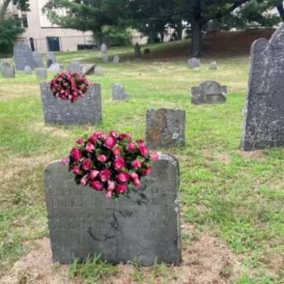 Product: Jucgghk Vivid and Realistic Floral Art 30" Hot Pink Roses Cemetery Saddle, Elegant Memorial Day Saddle for Headstone