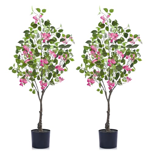 Artificial Bougainvillea Tree 4FT – Faux Bougainvillea Tree for Indoor Home Decor, Realistic Fake Bougainvillea Flower Tree for Office, Bedroom,Living Room(2 Pack) - Artificial Flower Arrangements Product: Artificial Bougainvillea Tree 4FT – Faux Bougainvillea Tree for Indoor Home Decor, Realistic Fake Bougainvillea Flower Tree for Office, Bedroom,Living Room(2 Pack)