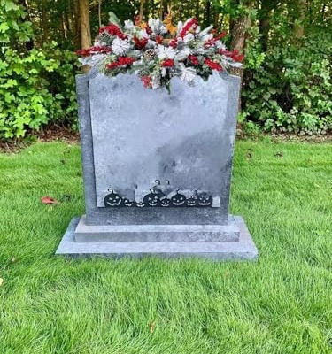 Product: Jucgghk Vivid and Realistic Floral Art Christmas Cemetery Flowers, Headstone Saddle Arrangement, Christmas Headstone Saddle for Headstone