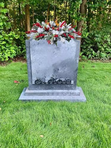 Product: Jucgghk Vivid and Realistic Floral Art Christmas Cemetery Flowers, Headstone Saddle Arrangement, Christmas Headstone Saddle for Headstone