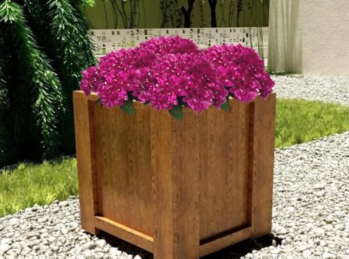 Product: Artificial Bougainvillea Bush Silk Flowers Bouquet for Home Garden Wedding Decor Bougainvillea Flower Shrubs (Violet - Pack of 12)