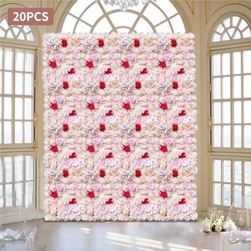 Silky Flower Store Artificial Flower Wall Panels, Silk Floral Backdrop, DIY Wedding Decor, 40x60cm 6 6 Product: Flower Wall Panels 20PCs Flower Wall Panel 40x60cm Artificial Floral Backdrop Silk Fabric Panels DIY Decoration