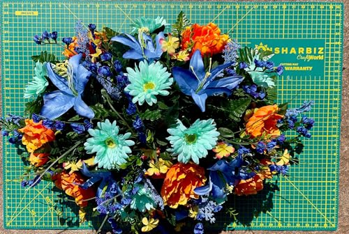 Silky Flower Store Artificial Cemetery Saddle Floral Arrangement, Spring Flowers Memorial Gravestone Decoration, 36 Inches 2 2 Product: Jucgghk Vivid and Realistic Floral Art Bright Spring Flowers Cemetery Saddle,Artificial Headstone Saddle for Outdoor Gravestone Decorations