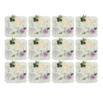 Product: JLYNOWPT 12 Pcs Flowers Wall Backdrop, White Purple Artificial Flower Wall Background 15x15 in 3D Silk Dahlia, Champagne Rose, Chrysanthemum Floral Panel for Wedding Celebrations, Festive Party