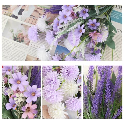Product: JINXIAN 9 Pieces Artificial Flowers Bouquet of Artificial Flowers High End Artificial Flower for Home, Living Room, Wedding, Bedroom, Garden, Fake Flower Bouquet