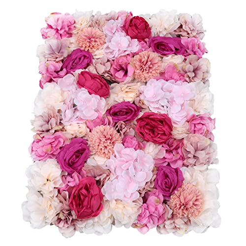 Product: PROYONGOO 6 PCS Flower Wall Panel Floral Backdrop, 15.7 * 23.6inch 3D Silk Hydrangea Rose Floral Panel, Artificial Flower Wall Faux Flower Panel for Wedding, Party, Home Decor