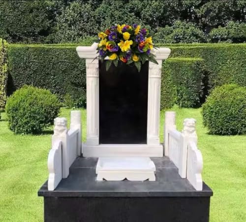 Product: Jucgghk Vivid and Realistic Floral Art Rainbow Roses Spring Cemetery Flowers,Headstone Flower,Grave Site Flower-,Flower for Cemetery