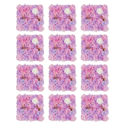 Product: Cncestore 12pcs Artificial Silk Rose Flowers Backdrop Wall Panel for Wedding Venue Decor