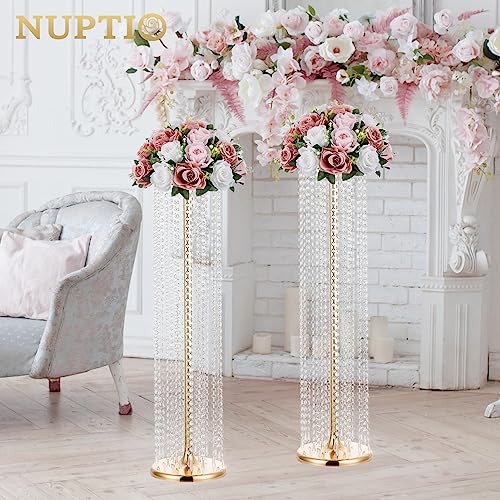 Product: NUPTIO Large Flower Balls for Centerpieces - 2 Pcs 13.8in Diameter Dusty Rose & White Artificial Flower Ball Arrangement Bouquet Wedding Centerpieces for Tables - Fake Rose Flowers for Weddings Decor