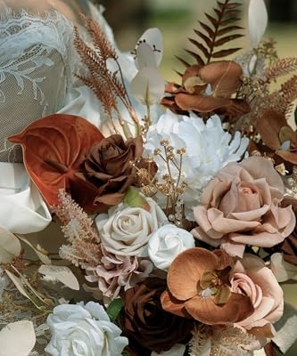 Product: BENCENTRE 14 Inch Walnut Brown Bridal Bouquet,Wedding Bouquet,Bride Bouquets for Wedding Ceremony Anniversary, Boho Wedding,Party and French Rustic Vintage Wedding,Artificial Flowers