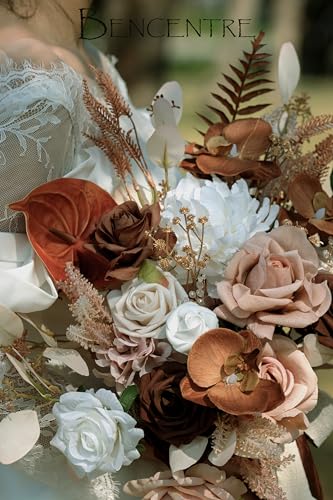 Product: BENCENTRE 14 Inch Walnut Brown Bridal Bouquet,Wedding Bouquet,Bride Bouquets for Wedding Ceremony Anniversary, Boho Wedding,Party and French Rustic Vintage Wedding,Artificial Flowers