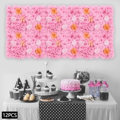 Product: WUSILILU 12Pcs Artificial Silk Flower,Hanging Wall Panel Romantic Floral Backdrop for Party,Wedding Photography Decoration