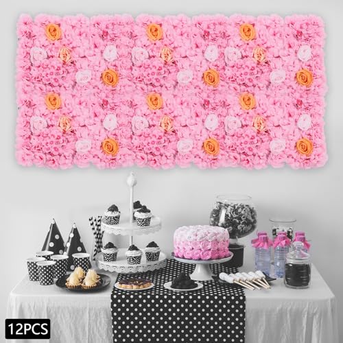 Product: WUSILILU 12Pcs Artificial Silk Flower,Hanging Wall Panel Romantic Floral Backdrop for Party,Wedding Photography Decoration