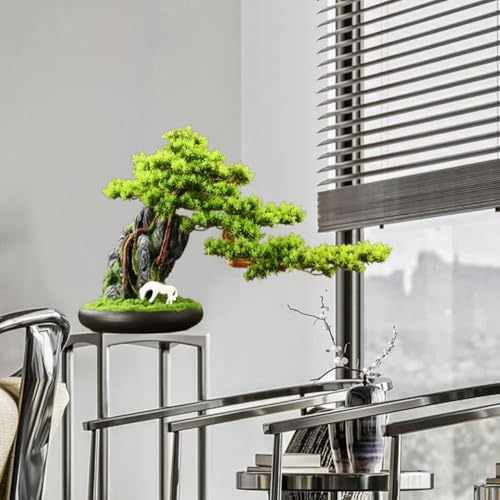Product: MOOWI Artificial Bonsai Tree Artificial Bonsai Tree with Ceramic Round Pot Fake Plant Ornaments for Living Room Entrance TV Cabinet Artificial Trees Plants
