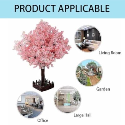 Product: Artificial Cherry Blossom Tree - Simulated Flowers, Decorative Faux Floral Potted Plant, for Indoor Outdoor Party Restaurant Mall Artificial Plant Fake Vines Flowers,001,1.8x1.5m/5.9x4.9ft