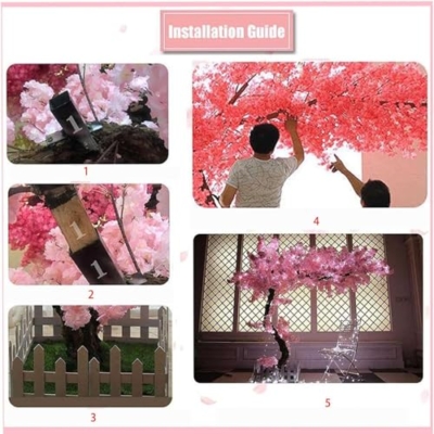 Product: Artificial Pink Cherry Blossom Tree, Large Cherry Blossom Plants, Real Wood Stems Stunning Artificial Replica, for Wedding Event Indoor Outdoor Party Restaurant Mall Decoration,001,2.5x2.0m/8.2x6.6ft