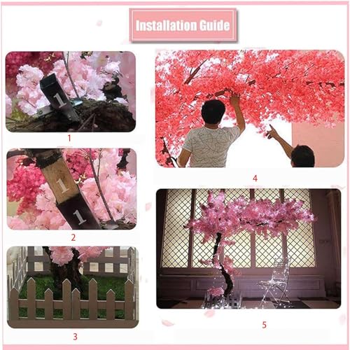 Product: Artificial Pink Cherry Blossom Tree, Large Cherry Blossom Plants, Real Wood Stems Stunning Artificial Replica, for Wedding Event Indoor Outdoor Party Restaurant Mall Decoration,001,2.5x2.0m/8.2x6.6ft
