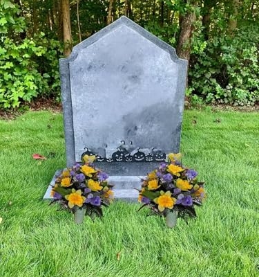 Product: Jucgghk Vivid and Realistic Floral Art Memorial Flowers Bouquet,Grave Memorial Flowers for Cemetery Headstones Decoration（NO VASE ）