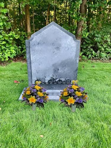 Product: Jucgghk Vivid and Realistic Floral Art Memorial Flowers Bouquet,Grave Memorial Flowers for Cemetery Headstones Decoration（NO VASE ）