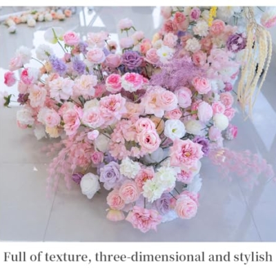 Silky Flower Store Artificial Flower Garland Runner, Cascading Wedding Centerpiece, Pink White Hydrangea Rose Decor, 240cm x 110cm 17 17 Product: 94.5in Artificial Flower Garland Runner, Cascading Floral Centerpiece for Wedding & Banquet Table Decor, Hotel Event Conference Party Backdrop, Faux Hydrangea Rose Bouquet