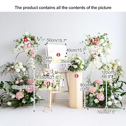 Product: LMJYU Gold Artificial Wedding Arch Flowers Kit Pack of 5, Wedding Decorations for Reception Ceremony Reception Fake Rose Arbor Backdrop Floral Party Outdoor Decorations