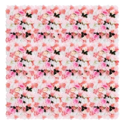 Product: QeuSulio 12PCS Artificial Flower Wall Panel, Fake Dahlias Roses Wall Background Arrangements, Large Silk Floral Backdrop with Different Flowers & Grid for Wedding Venue Decoration Candy Walls