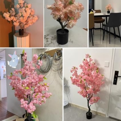 Product: Cherry Blossom Tree 4/5/ 6 ft Cherry Blossom Artifical Tree, Decorative Faux Plant Handmade Fake Tree for Bedroom, Simulation Silk Trees for Home/Room Decor(0.9m/3ft)