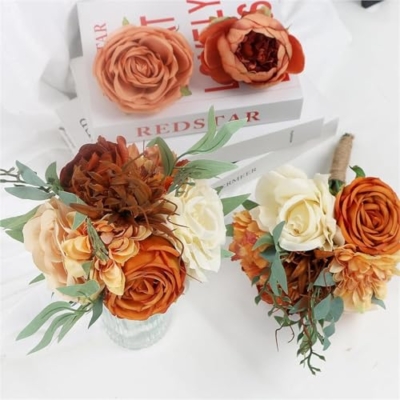 Product: Beautiful Flower Artistic Bridesmaid Bouquets, 4Pcs and 6Pcs Artificial Flowers for Weddings, Small Bouquets, Centerpieces for Ceremonies and Anniversary Proposals Used for Home Decoration, Weddings
