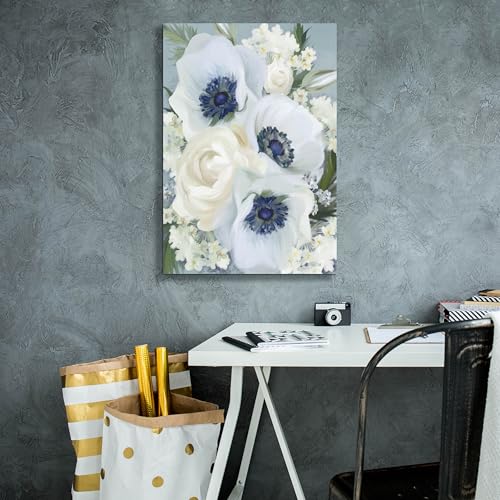Product: Epic Graffiti 'Anemones in Blue I' by House Fenway, Giclee Canvas Wall Art, 18"x26"