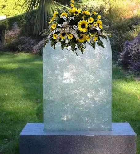 Product: Jucgghk Vivid and Realistic Floral Art Sunflower Spring Cemetery Flowers，Grave Site Flower，Headstone Flower，Easter Cemetery Saddle Flower for Cemetery