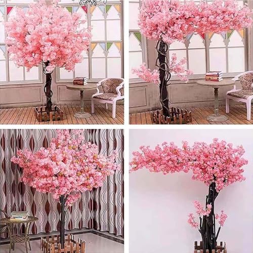 Product: Artificial Pink Cherry Blossom Tree, Large Cherry Blossom Plants, Real Wood Stems Stunning Artificial Replica, for Wedding Event Indoor Outdoor Party Restaurant Mall Decoration,001,2.5x2.0m/8.2x6.6ft