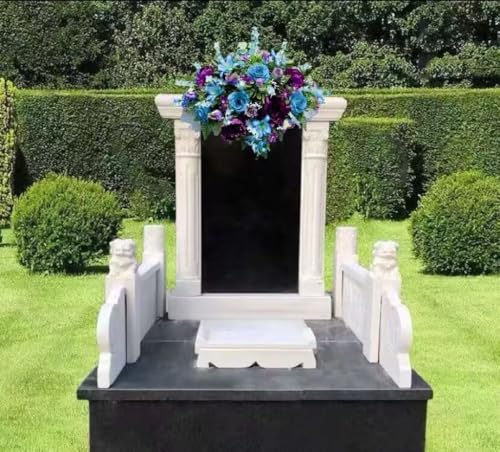 Product: Jucgghk Vivid and Realistic Floral Art Elegant Artificial Cemetery Saddle, Cemetery Arrangement Flowers,Headstone Artificial Flowers for Outdoors