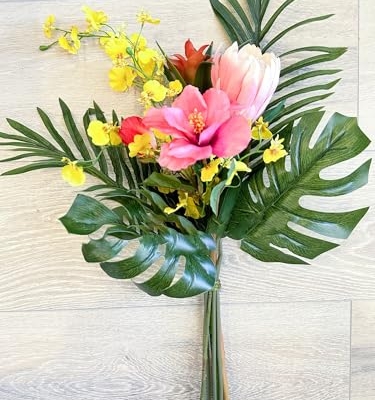 Product: Jucgghk Vivid and Realistic Floral Art 16" Tropical Flower Bouquet,Artificial Wedding Flowers for Home Decoration | Decor Floral, Centerpiece, DIY (NO VASE)