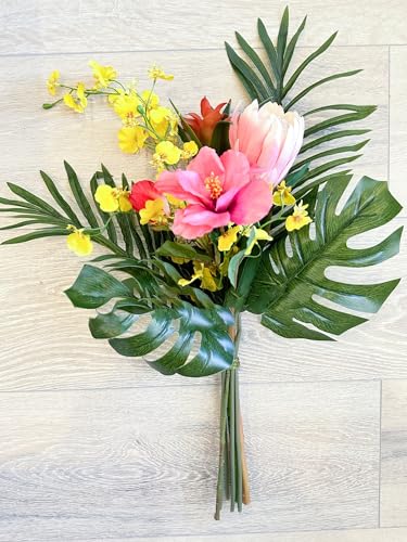 Product: 16" Tropical Flower Bouquet,Artificial Wedding Flowers for Home Decoration | Decor Floral, Centerpiece, DIY (NO VASE) for Wedding/Home Decoration