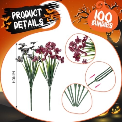 Product: Lyrow 100 Bundles Violet Artificial Flowers, UV Resistant Faux Silk Flowers Outdoor, Fake Violet Bulk for Front Porch Hanging Garden Courtyard Farmhouse Home (Black and Red)
