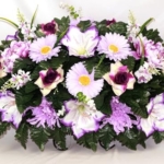 Product: Hshan Beautiful Cemetery Saddle Arrangements, Elegant Artificial Cemetery Flowers for Headstone Graves Memorial Day Tombstone
