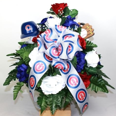 Product: Hshan Cubs Fan Cemetery Flowers, Beautiful Silk Artificial Flowers for Gravesite Cemetery Headstone Grave Decorations