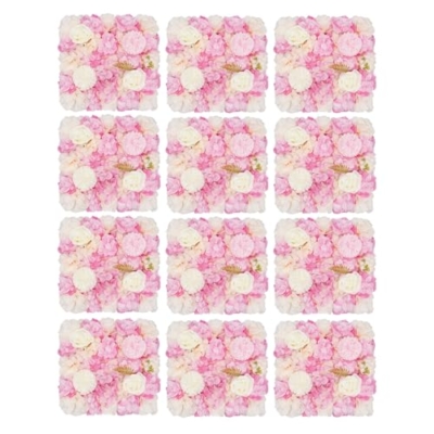 Product: Cncestore 12pcs Flower Wall Backdrop Anti-Wear Flower Panel Silk Wedding Venue Decor