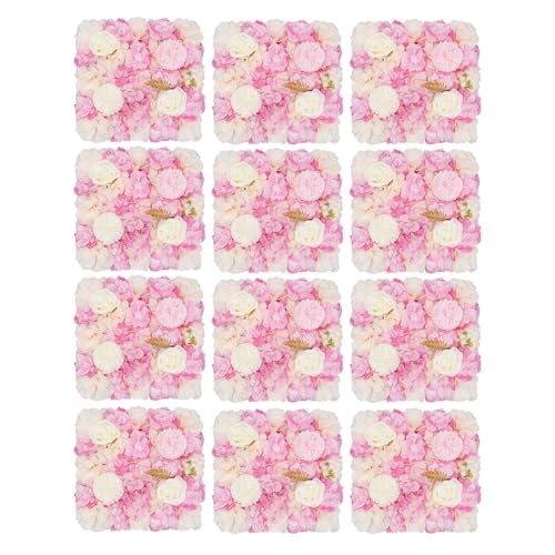 Cncestore 12pcs Flower Wall Backdrop Anti-Wear Flower Panel Silk Wedding Venue Decor - Artificial Flower Arrangements Product: Cncestore 12pcs Flower Wall Backdrop Anti-Wear Flower Panel Silk Wedding Venue Decor