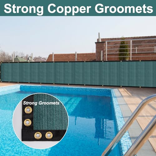 Product: SPORTYOUTH 3ft x 50ft Fence Privacy Screen Green and 30 Pcs Red Gold Poinsettia Artificial Christmas Flowers with Clips Stems