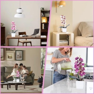 Product: JINXIAN 3 Pieces Orchids Artificial Flowers & Plants 30 cm Artificial Flowers in Pot Artificial Flowers Like Real Artificial Flowers Artificial Plant for Living Room Office Decoration
