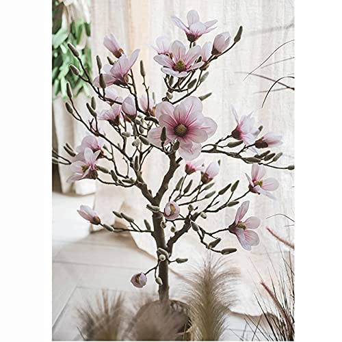 Product: Artificial Bonsai Pink Magnolia Tree, 33-Inch Faux Plant for Indoor and Outdoor Decoration, Rubber PEVA Material, Low-Maintenance Home Office Décor