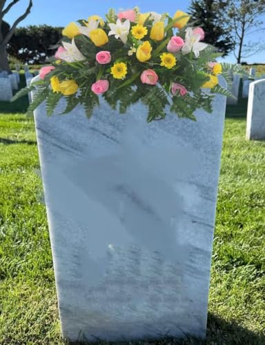 Product: Jucgghk Vivid and Realistic Floral Art Spring Cemetery Flowers, Cemetery Decoration Headstone Flower,Outdoor Grave Decorations for Gravestone Grave Yard Ground Outdoor