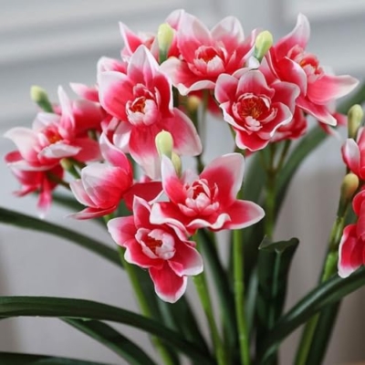 Product: ROSPFKELSC Artificial Narcissus Flowers with Vase, Three-Dimensional Floral Display for Living Room, Dining Table, Porch, TV Cabinet, Centerpiece Decor
