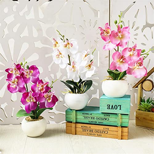 Product: GAZOGJ Artificial Tree Fake Potted Plant No Watering Butterfly Orchid Table Decoration Faux Silk Plants Pot Ornament Fake Flowers Artificial Bonsai Tree,C