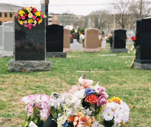 Product: Jucgghk Vivid and Realistic Floral Art Artificial Yellow Sunflower Fall Cemetery Saddle, 30" Autumn Cemetery Saddle, Headstone Saddle Arrangement for Outdoor Gravestone Decorations