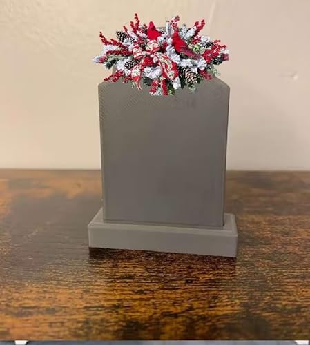 Product: Jucgghk Vivid and Realistic Floral Art Two Redbirds with Red and White Christmas Cemetery Saddle, Christmas Cemetery Flowers, Headstone Saddle Arrangement, Christmas Saddle for Headstone