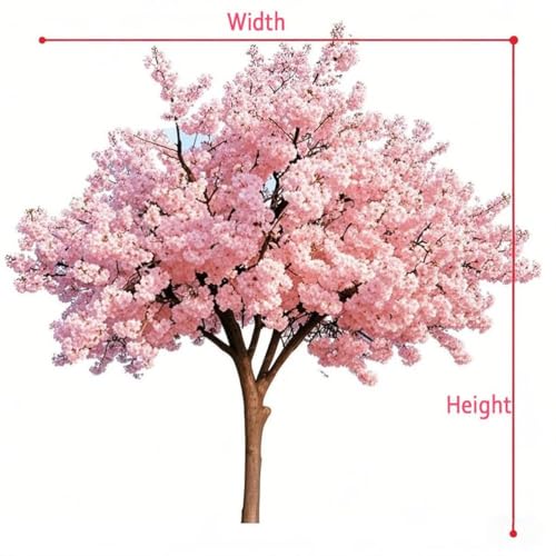 Product: Artificial Cherry Blossom Tree - Simulated Flowers, Decorative Faux Floral Potted Plant, for Indoor Outdoor Party Restaurant Mall Artificial Plant Fake Vines Flowers,001,1.8x1.5m/5.9x4.9ft