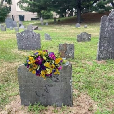 Product: Jucgghk Vivid and Realistic Floral Art 36" Yellow and Purple Cemetery Saddle, Headstone Saddle Arrangement for Outdoor Gravestone Decorations