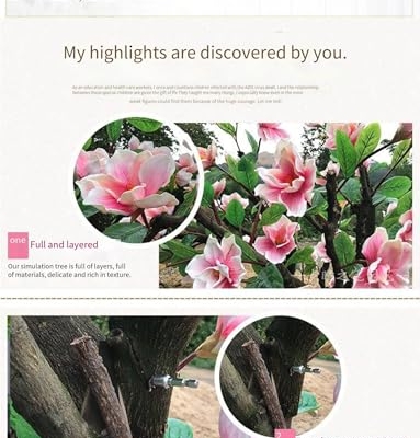 Product: Artificial Trees Outdoor Plants Artificial Magnolia Flower Tree ， Indoor Tall Faux Plant for Home Decor - Fake Magnolia Flower Trees Suitable for Indoor and Outdoor Living(3 * 3m/118 * 118in)